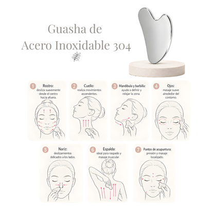 Gua Sha de acero inoxidable