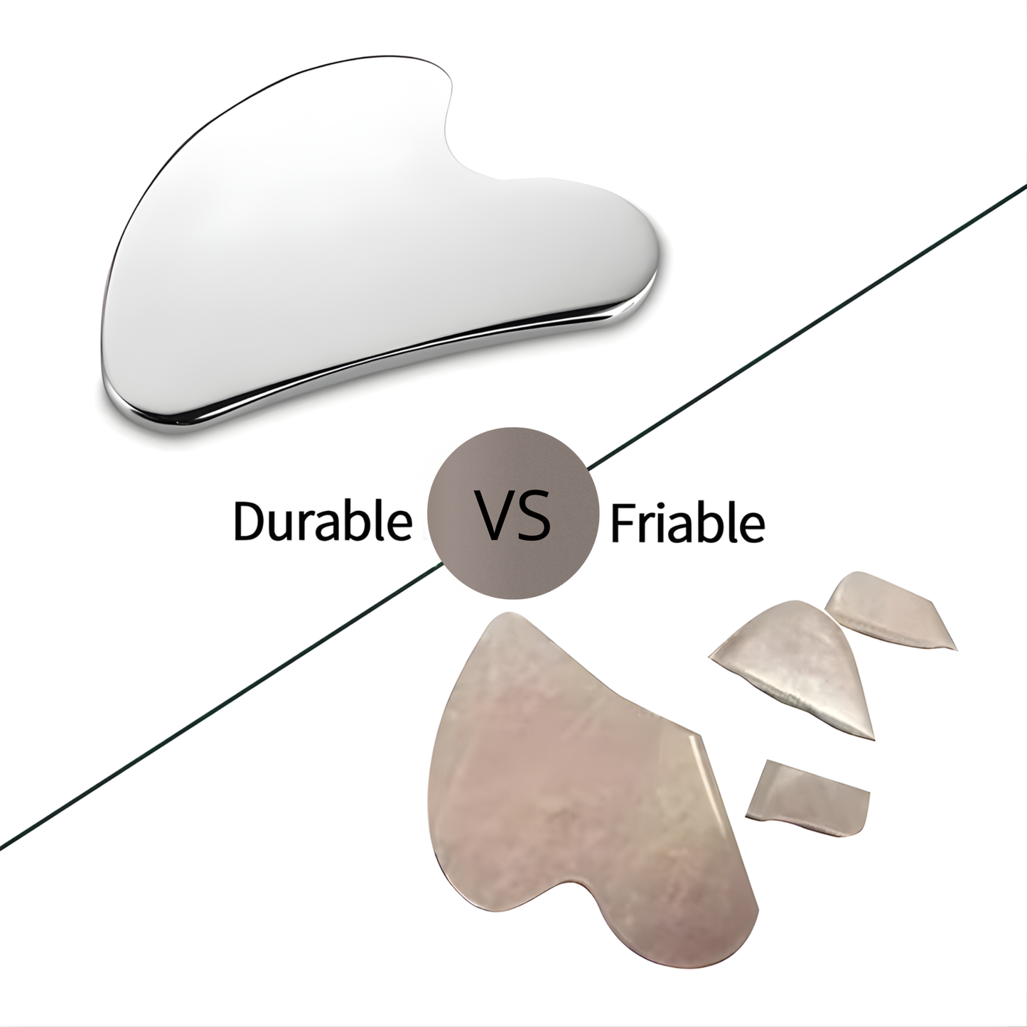 Gua Sha de acero inoxidable